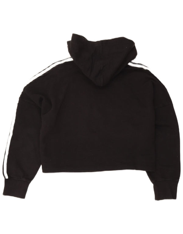 Adidas Γυναικείο Crop Oversized Hoodie Jumper UK 20/22 XL μαύρο βαμβακερό