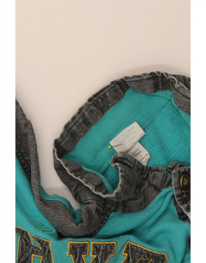 Vintage γραφικό ανδρικό φούτερ Jumper Μεγάλο τιρκουάζ χρώμα