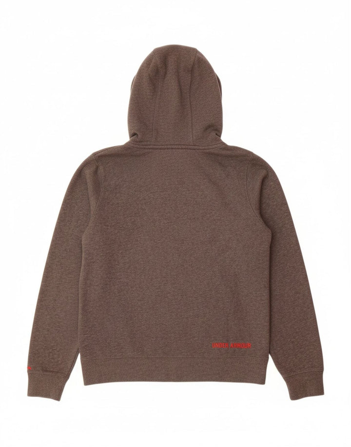 UNDER ARMOUR Mens Zip Hoodie Sweater Small Grey Cotton