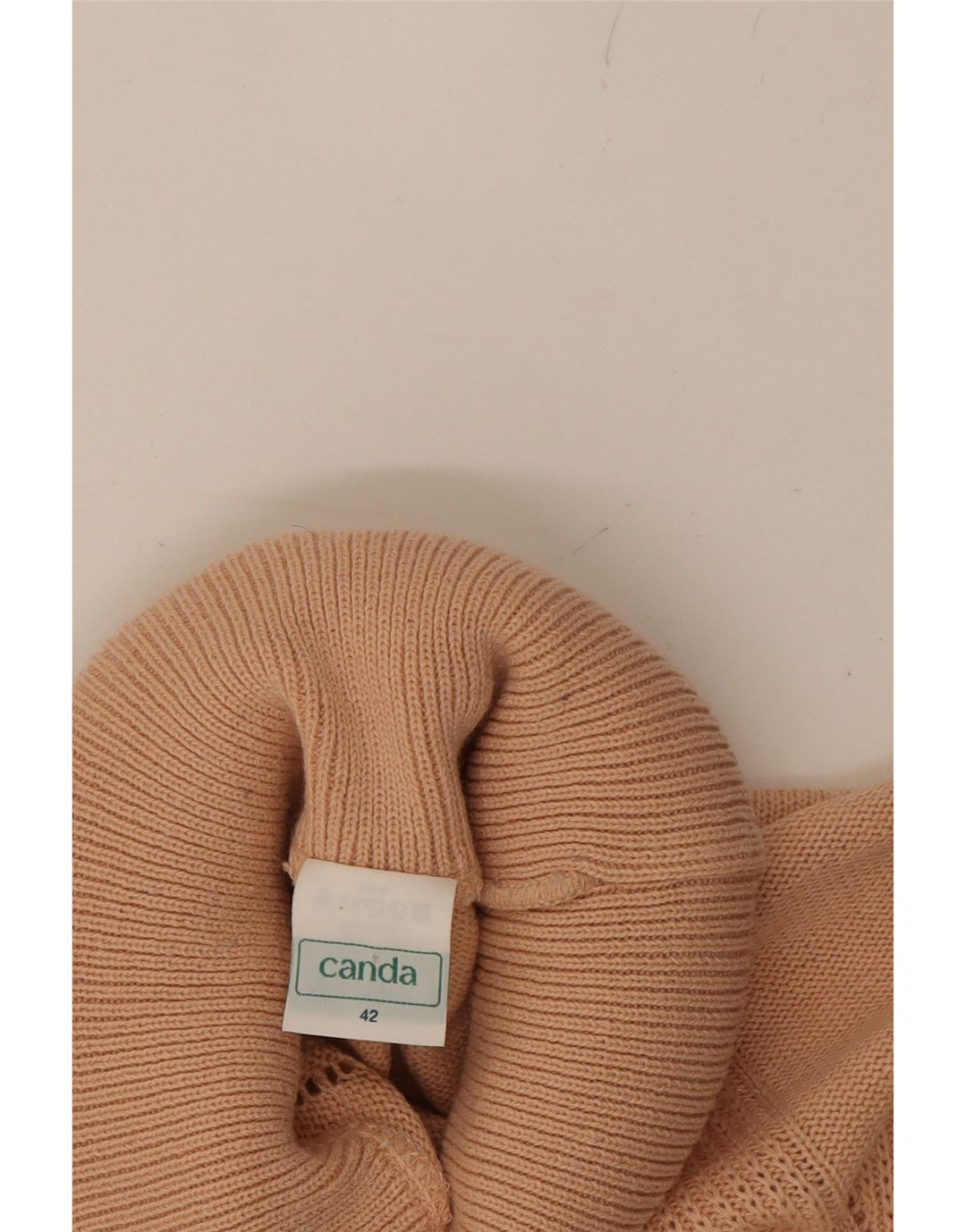 CANDA Womens Roll Neck Jumper Sweater IT 42 Medium Pink Acrylic Vintage Canda and Second-Hand Canda from Messina Hembry 