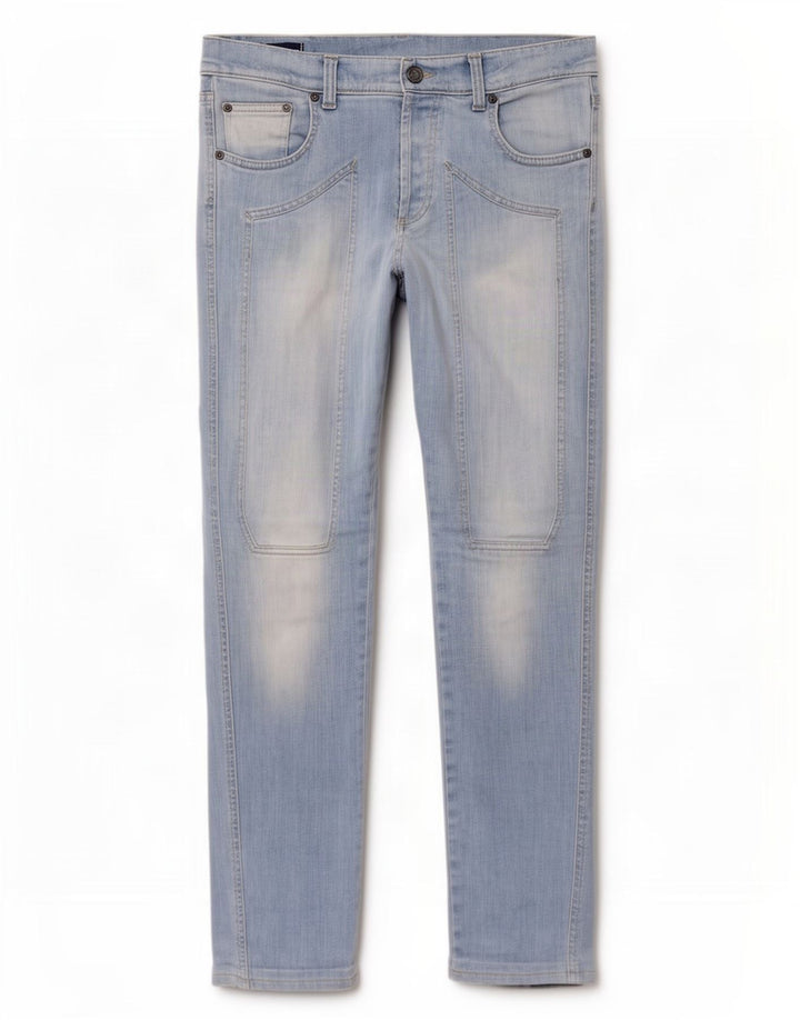 Jeckerson Mens Slim Jeans W36 L30 Blue Cotton