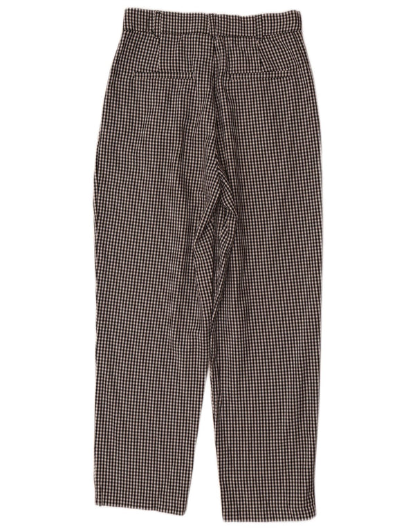 Zara γυναικείο κωνικό ψηλόμεσο παντελόνι Chino XS W26 L26 Μαύρο Houndstooth