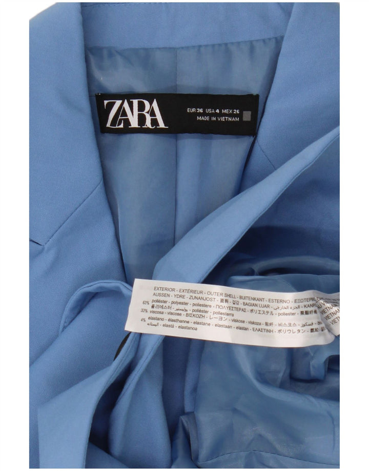 Zara Γυναικείο μπουφάν μπλέιζερ με 1 κουμπί EU 36 XS Blue Polyester