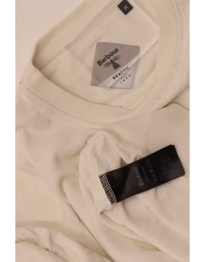 Ανδρικό γραφικό φούτερ Barbour Jumper Μεσαίο λευκό βαμβακερό