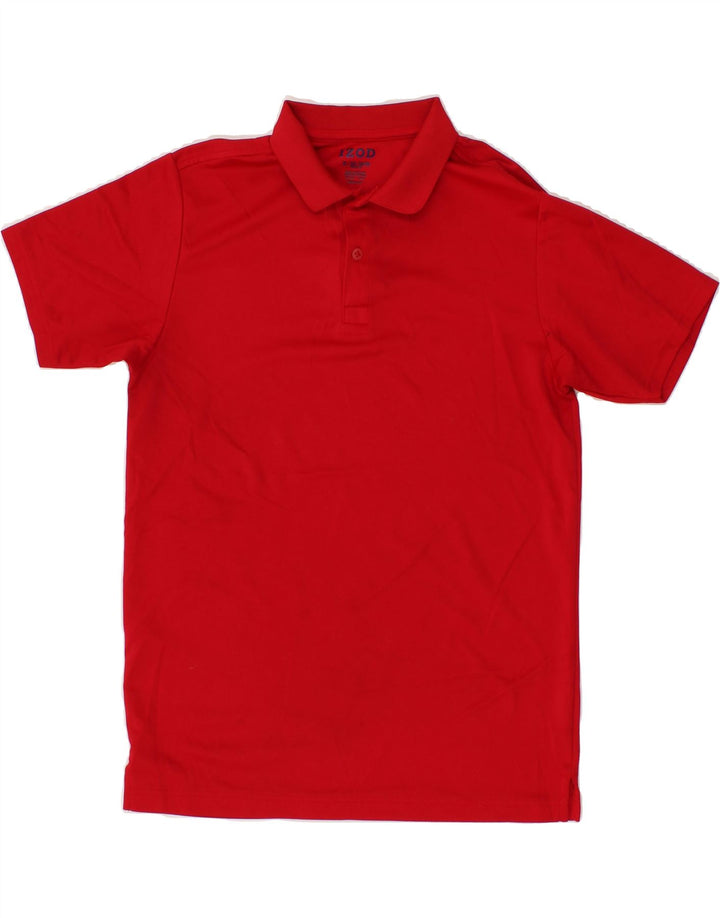 IZOD Boys Polo Shirt 15-16 Years XL Red Polyester Vintage Izod and Second-Hand Izod from Messina Hembry 