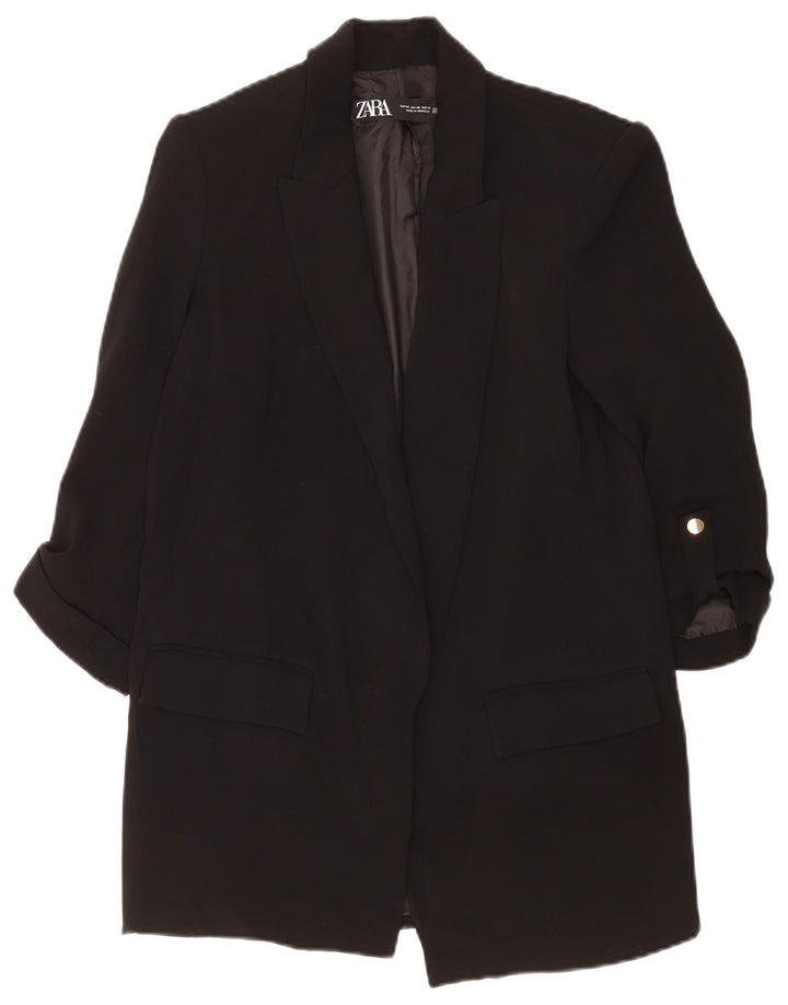 Zara Γυναικείο Μπουφάν 3/4 με ανοιχτό μανίκι UK 6 XS μαύρο πολυεστέρα