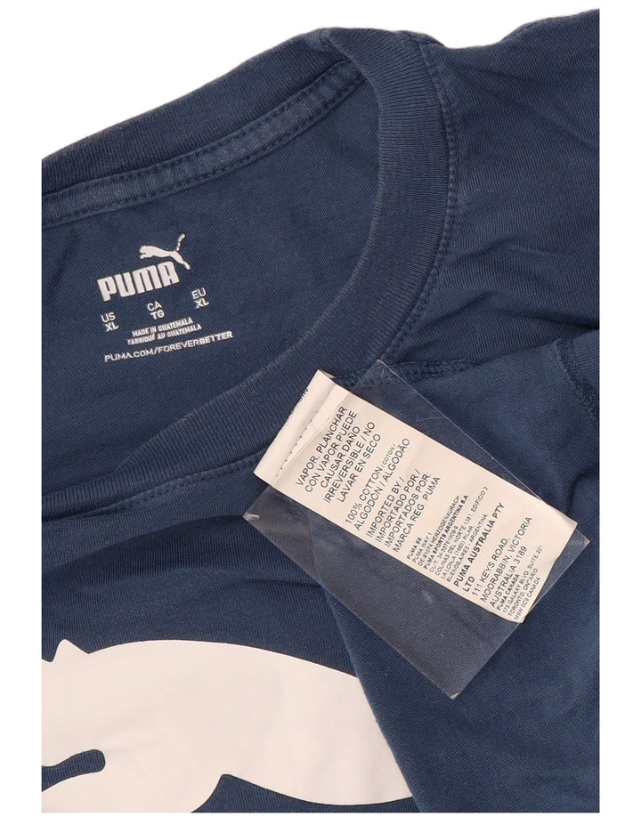 Ανδρικό γραφικό T-Shirt PUMA XL Μπλε βαμβακερό