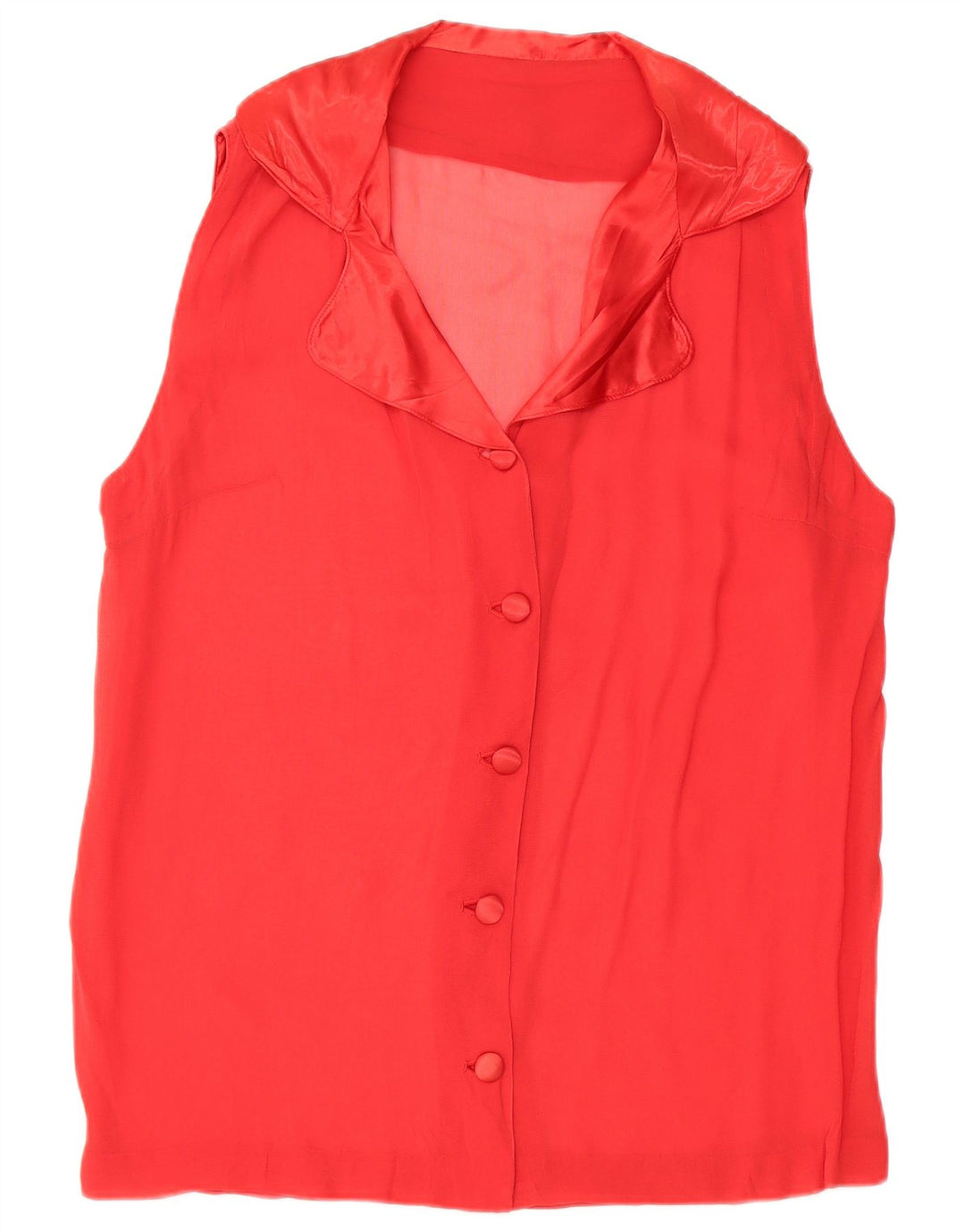 VINTAGE Γυναικείο Αμάνικο Μπλούζα UK 16 Large Red