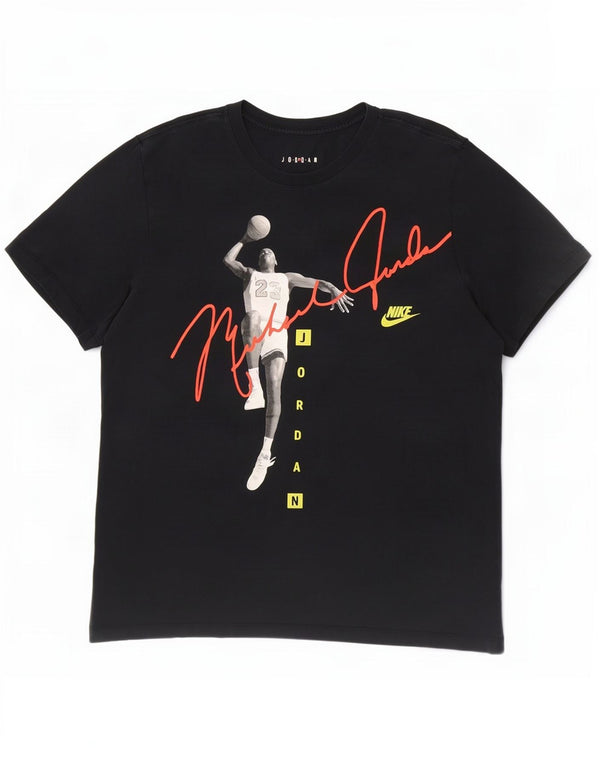 Jordan Ανδρικό γραφικό T-Shirt Top XL Μαύρο βαμβακερό