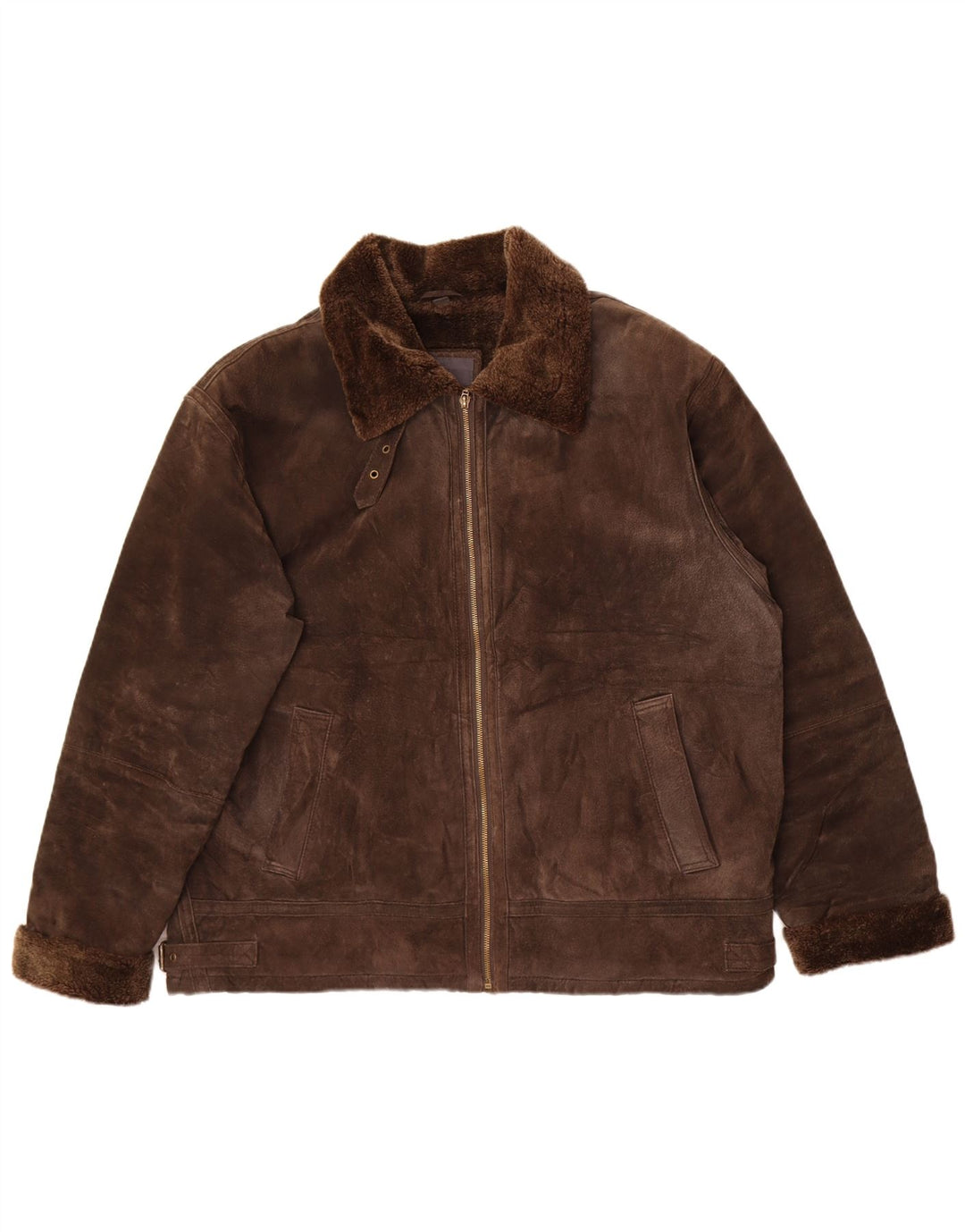 TCM Γυναικείο Μπουφάν Shearling UK 28/30 3XL Καφέ Δερμάτινο