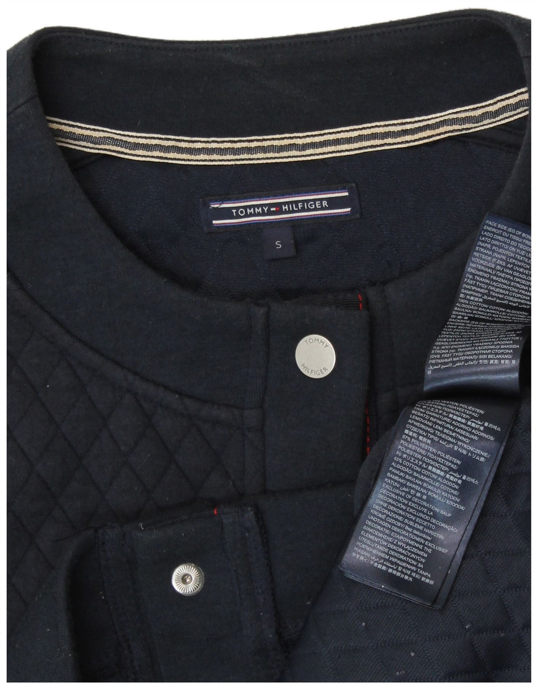 TOMMY HILFIGER Γυναικεία Loose Fit Crop Cardigan Top 10 Small Navy Blue