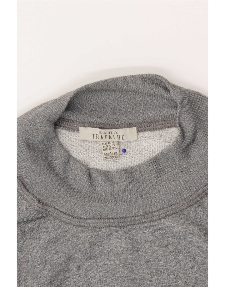 Zara Γυναικεία Φούτερ με γραφικά υπερμεγέθη Jumper UK 10 Small Grey