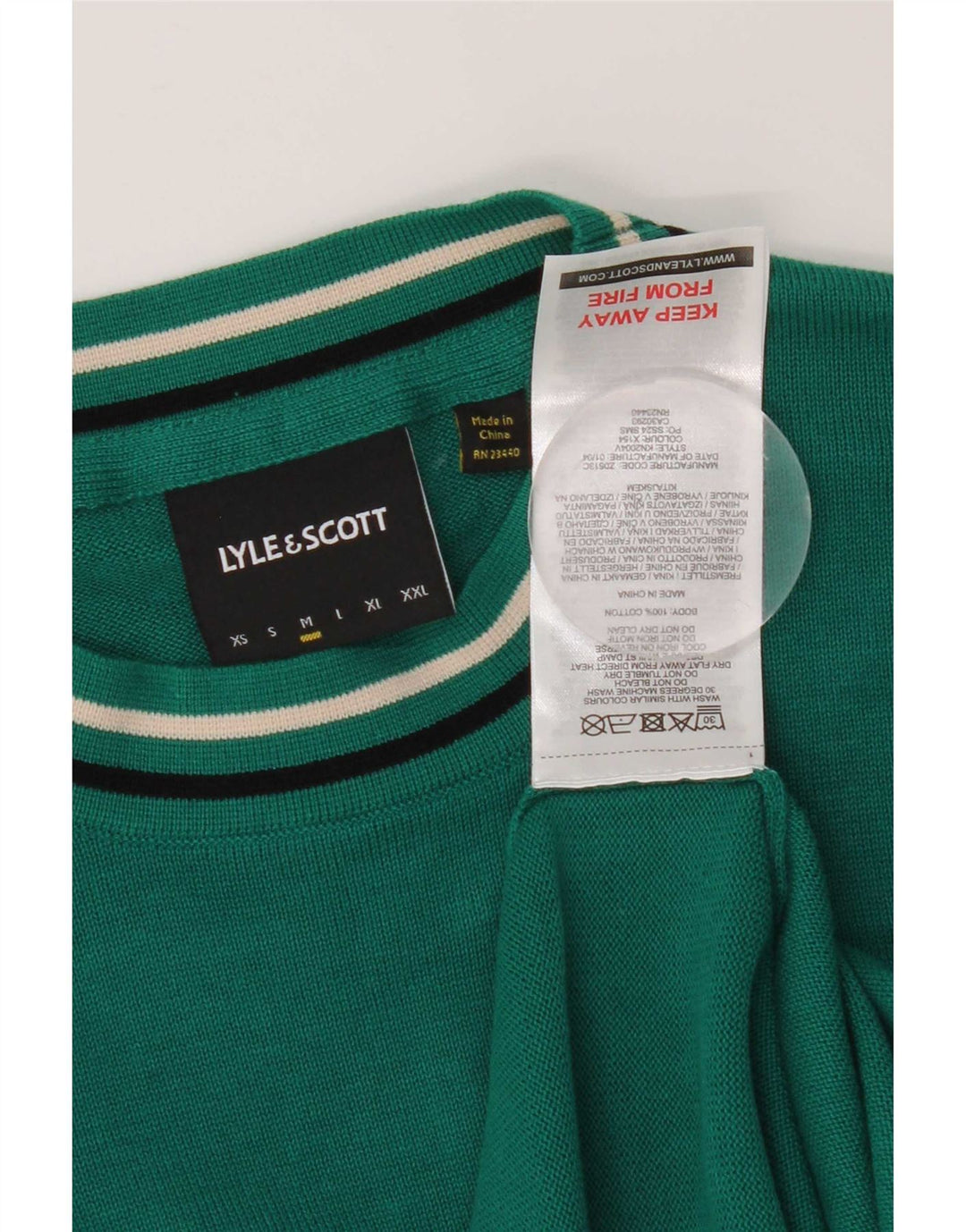 Ανδρικό πουλόβερ Lyle & Scott Regular Fit Crew Neck Jumper Μεσαίο πράσινο βαμβακερό