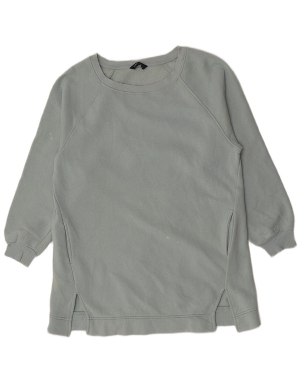 Marks & Spencer Γυναικείο Φούτερ Longline Jumper UK 14 Μεσαίο μπλε βαμβακερό