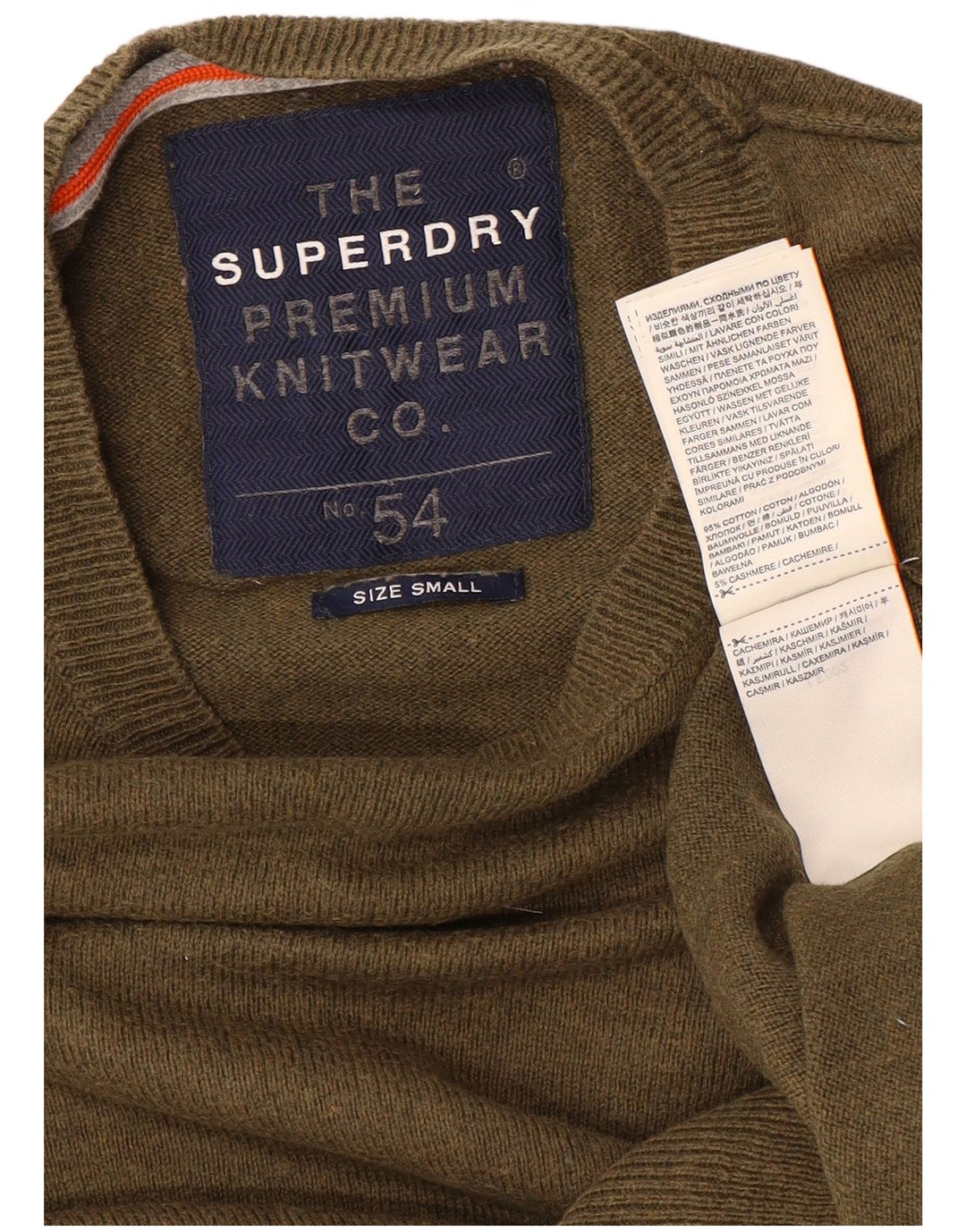 Ανδρικό πουλόβερ Superdry Crew Neck Jumper Μικρό Χακί Βαμβακερό