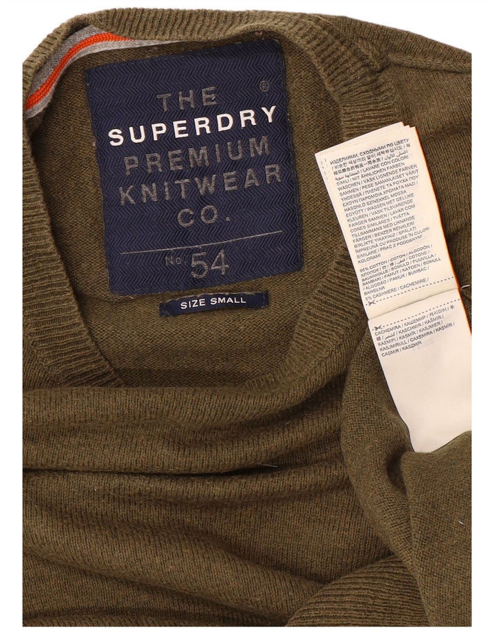 Ανδρικό πουλόβερ Superdry Crew Neck Jumper Μικρό Χακί Βαμβακερό