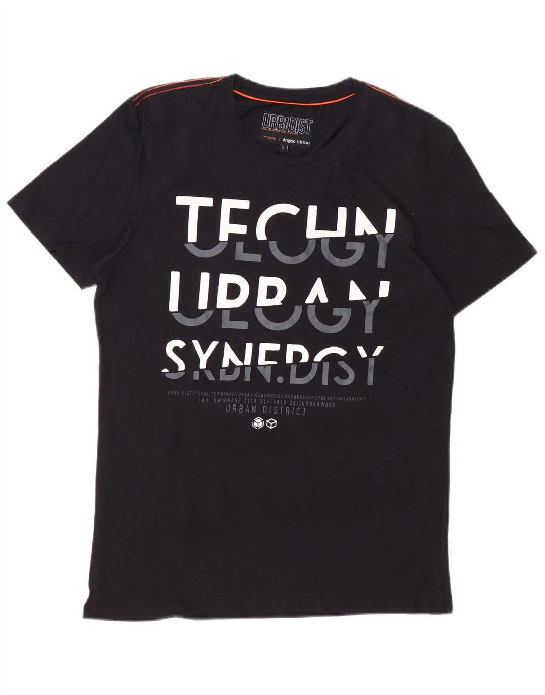 ANGELO LITRICO Ανδρικό γραφικό T-Shirt Top Μικρό μαύρο βαμβακερό