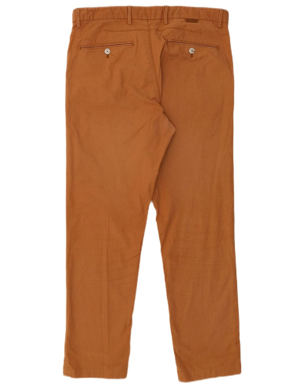 Massimo Dutti Mens Slim Fit Chino Trousers EU 42 Large W32 L29 Brown Cotton