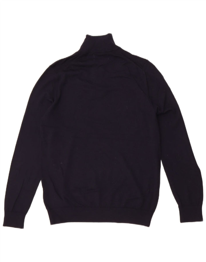 Ανδρικό πουλόβερ Marks & Spencer Autograph με φερμουάρ, μεσαίο μπλε ναυτικό