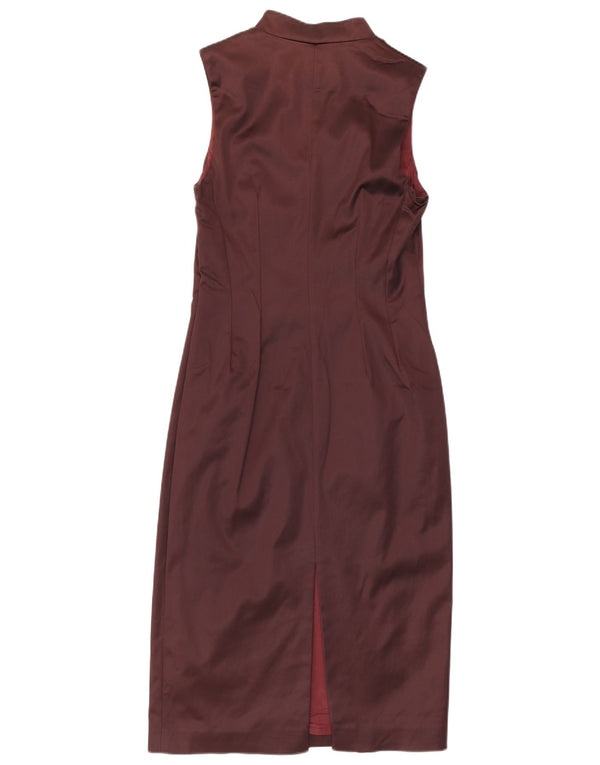 Coast Γυναικείο Αμάνικο Bodycon Φόρεμα UK 12 Medium Burgundy Acetate