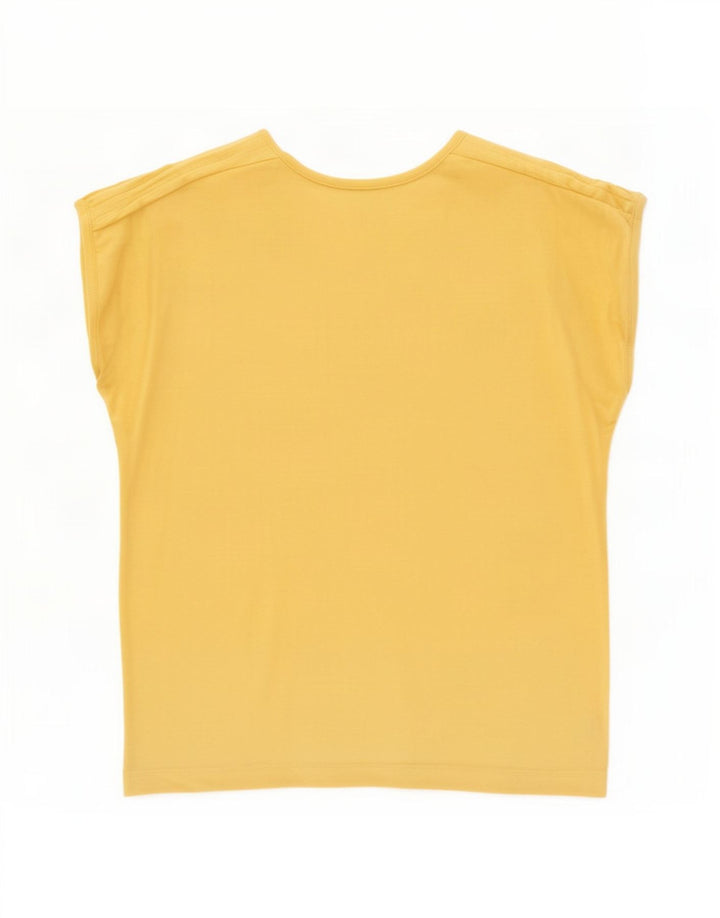 Vintage γυναικείο T-Shirt Top UK 14 Medium Yellow