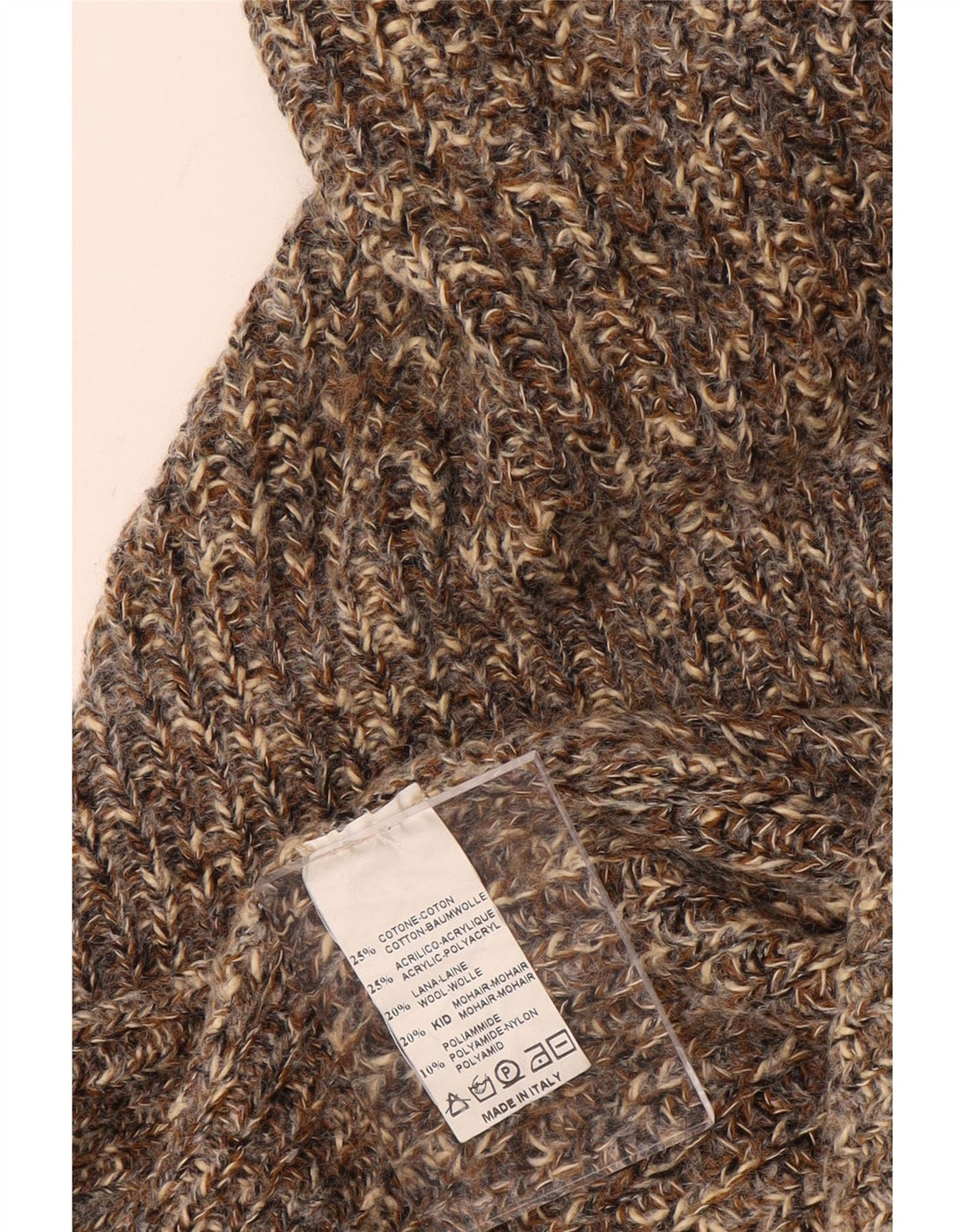 VINTAGE γυναικείο πουλόβερ με λαιμόκοψη V-λαιμόκοψη UK 18 XL σε καφέ φλύκταινα