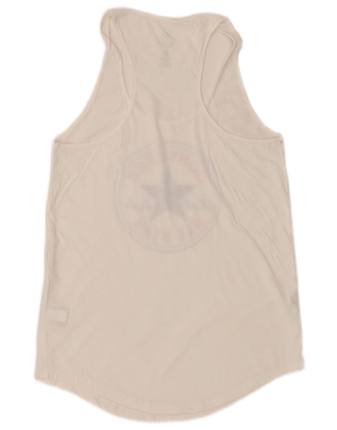 Γυναικείο γραφικό γιλέκο CONVERSE Classic Fit Top UK 6 XS Λευκό βαμβακερό
