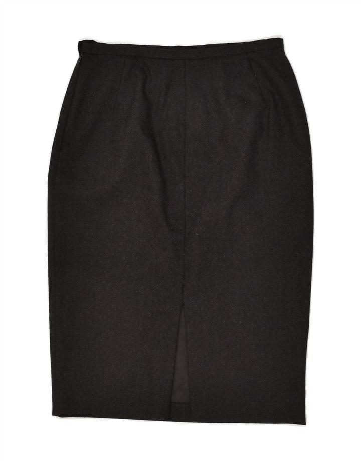 VINTAGE Womens Pencil Skirt IT 44 Medium W28 Black Virgin Wool | Vintage Vintage | Thrift | Second-Hand Vintage | Used Clothing | Messina Hembry 