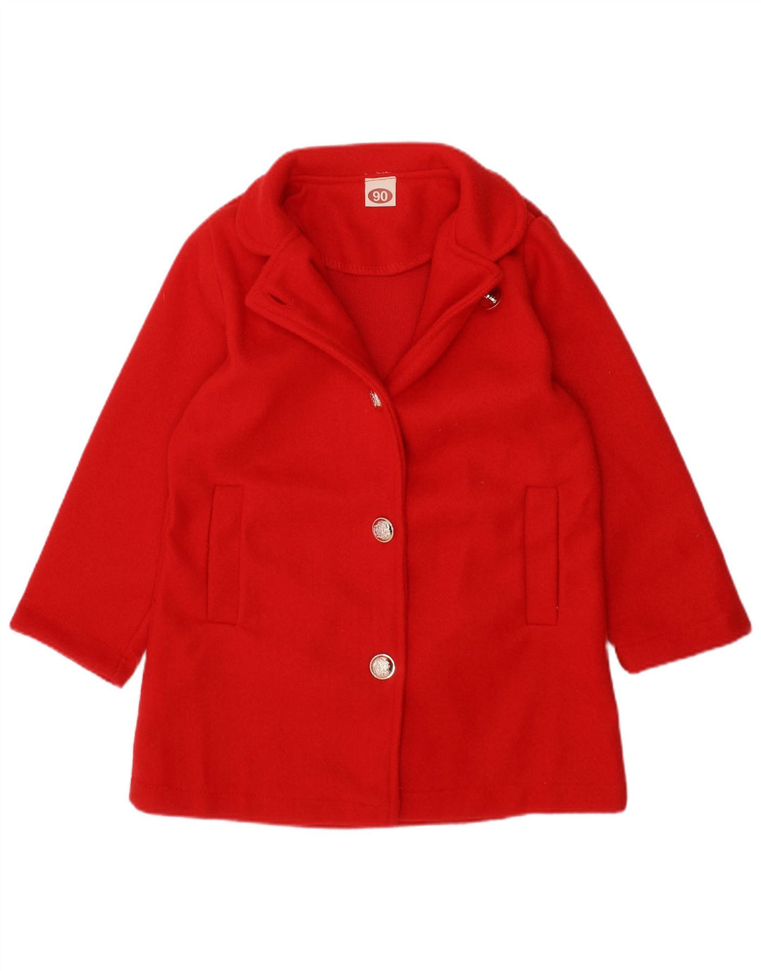 VINTAGE Baby Girls Overcoat 18-24 Months Red Polyester