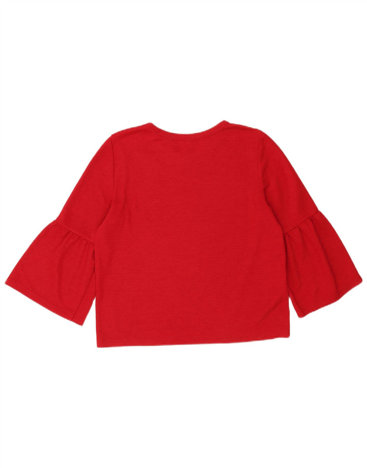 Zara γυναικείο τοπ 3/4 μανίκι UK 12 Medium Red