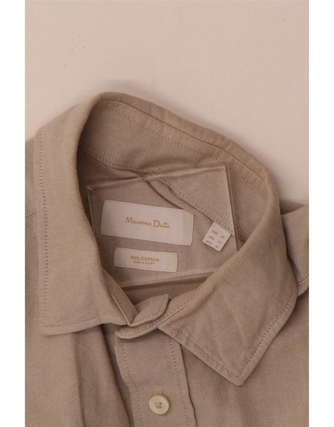 Ανδρικό πουκάμισο Massimo Dutti, Βαμβακερό μεσαίο μπεζ