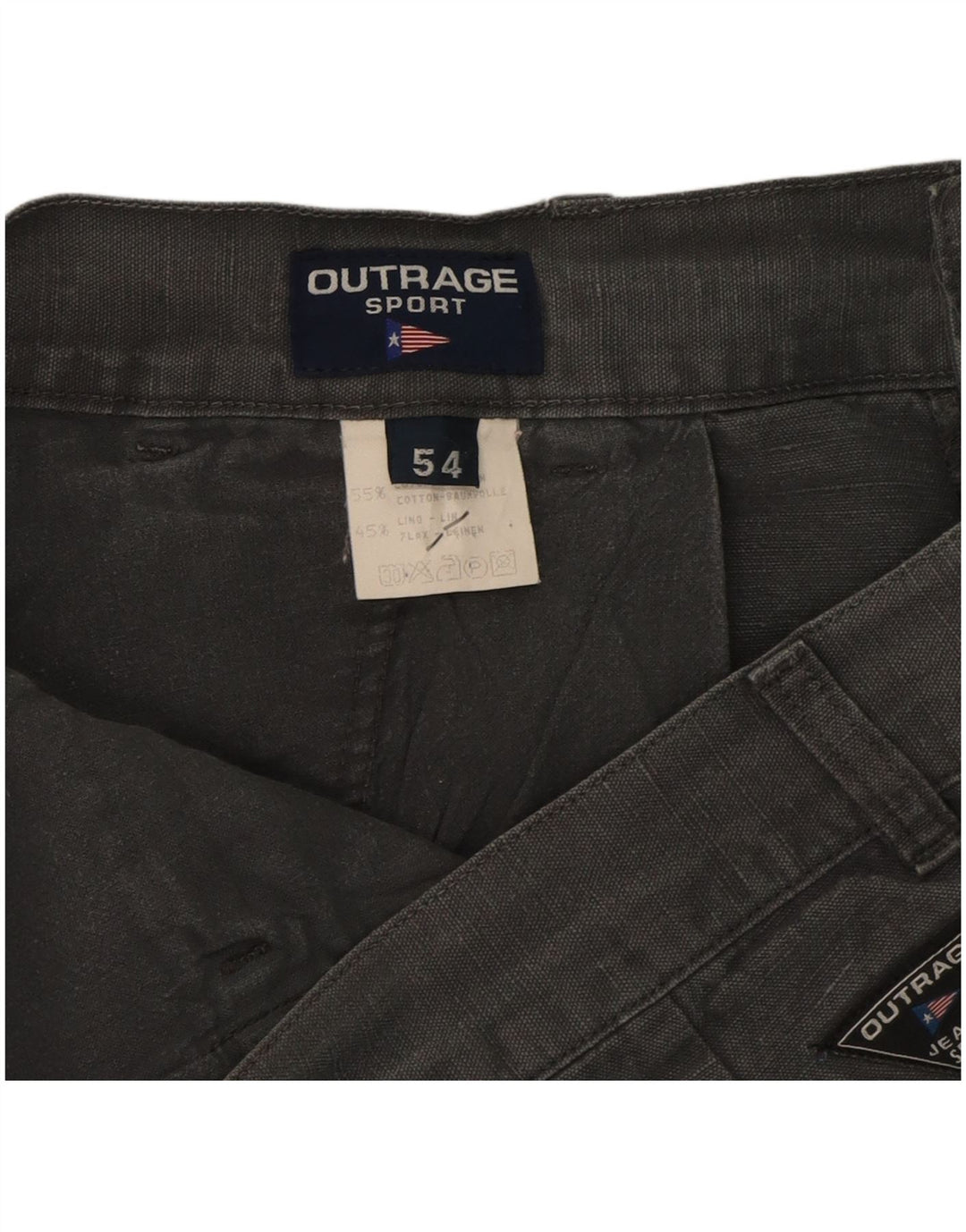 OUTRAGE Mens Cargo Shorts IT 54 2XL W36 Grey Cotton