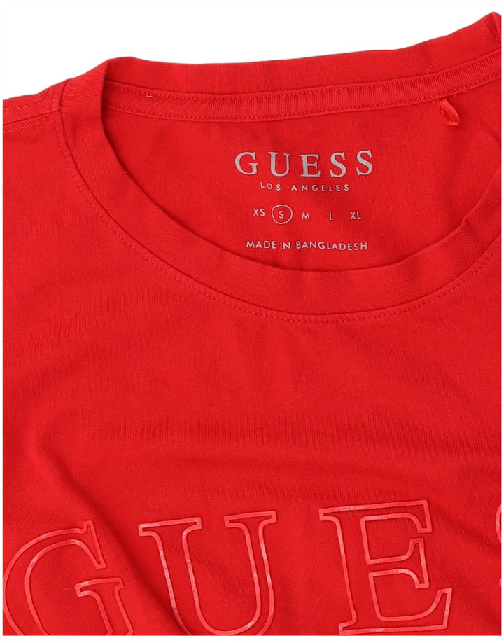 Γυναικείο γραφικό μπλουζάκι Guess Top UK 10 Small Red
