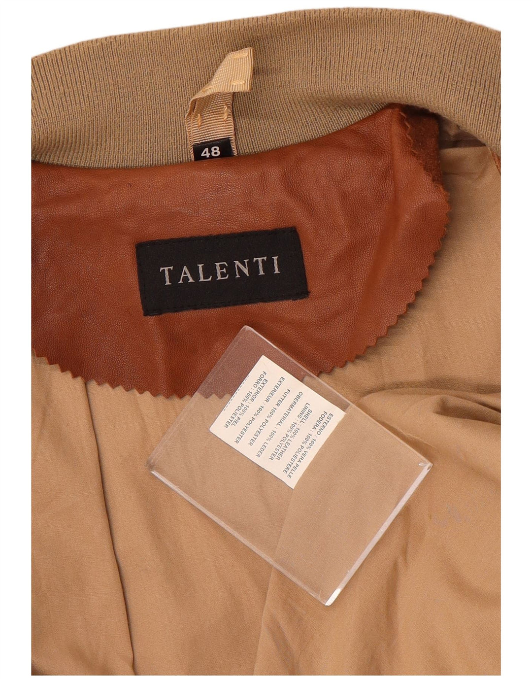 Talenti Ανδρικό Δερμάτινο Μπουφάν IT 48 Δερμάτινο μεσαίο καφέ χρώματος