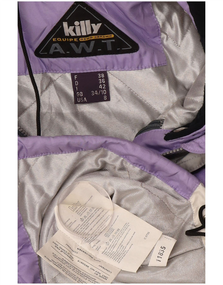 Killy γυναικείο μπουφάν σκι με κουκούλα UK 10 Small Purple Colourblock Πολυεστέρας