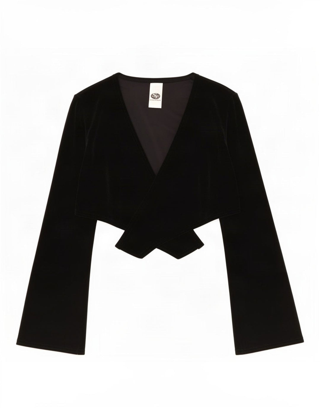 Vintage γυναικείο βελούδο Bolero Top 10 Small Black Polyester