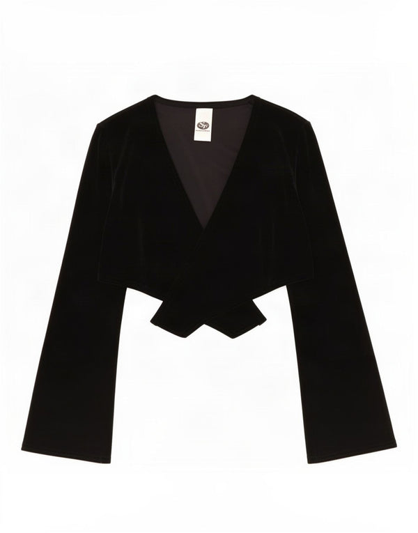 Vintage γυναικείο βελούδο Bolero Top 10 Small Black Polyester
