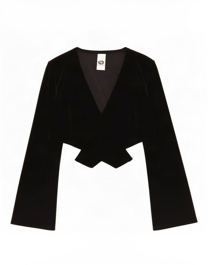 Vintage γυναικείο βελούδο Bolero Top 10 Small Black Polyester