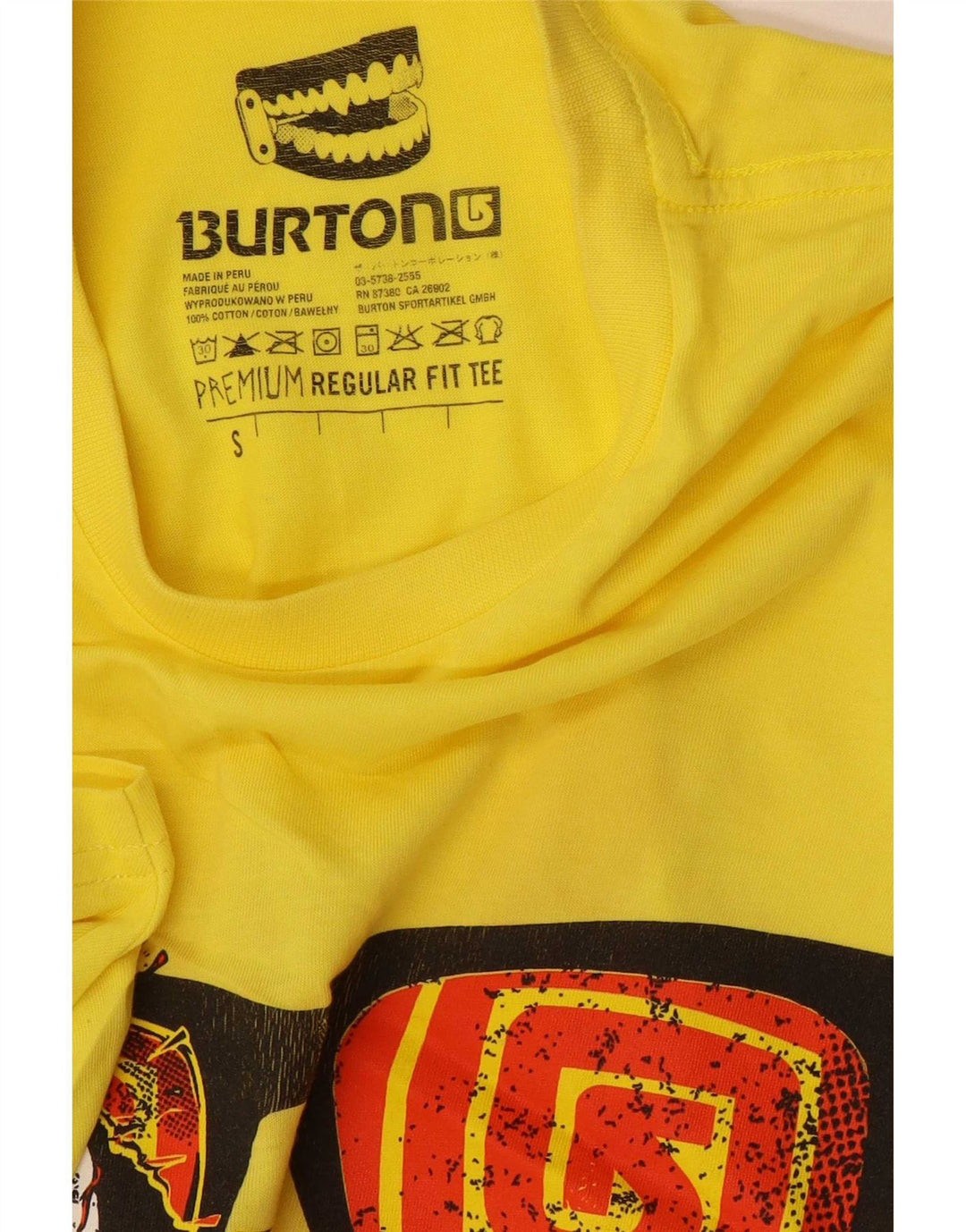 Ανδρικό γραφικό μπλουζάκι Burton Μπλουζάκι Μικρό κίτρινο βαμβακερό