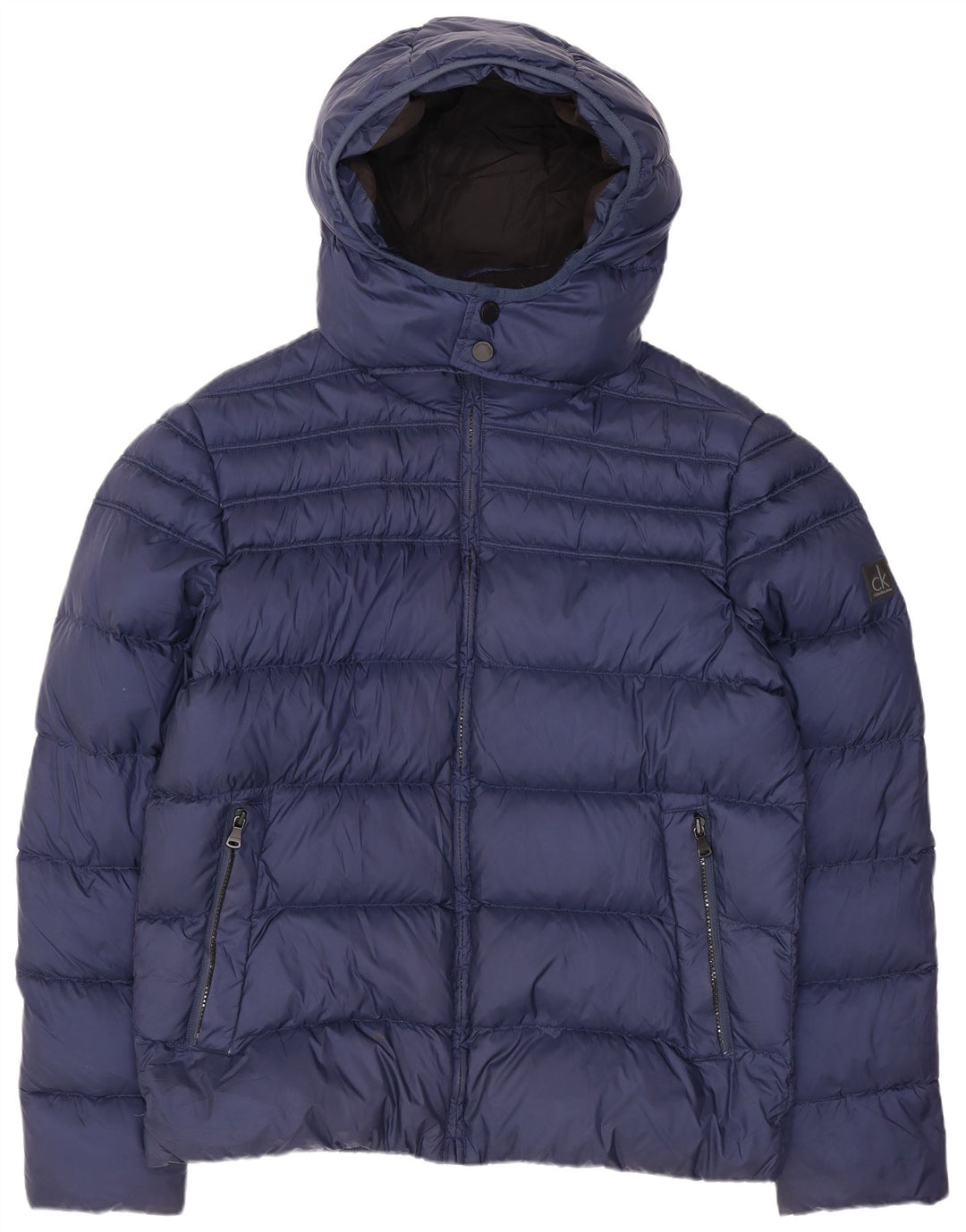 CALVIN KLEIN JEANS Ανδρικό μπουφάν με κουκούλα UK 40 Large Navy Blue Nylon