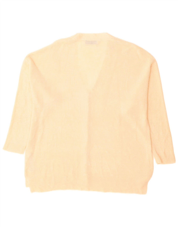 Zara Γυναικείο πουλόβερ ζακέτα υπερμεγέθη UK 10 Small Beige Acrylic