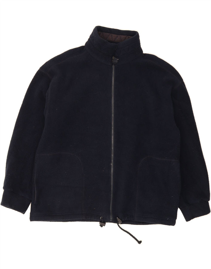 MARKS & SPENCER Mens Fleece Jacket UK 42 XL Navy Blue Polyester Vintage Marks & Spencer and Second-Hand Marks & Spencer from Messina Hembry 