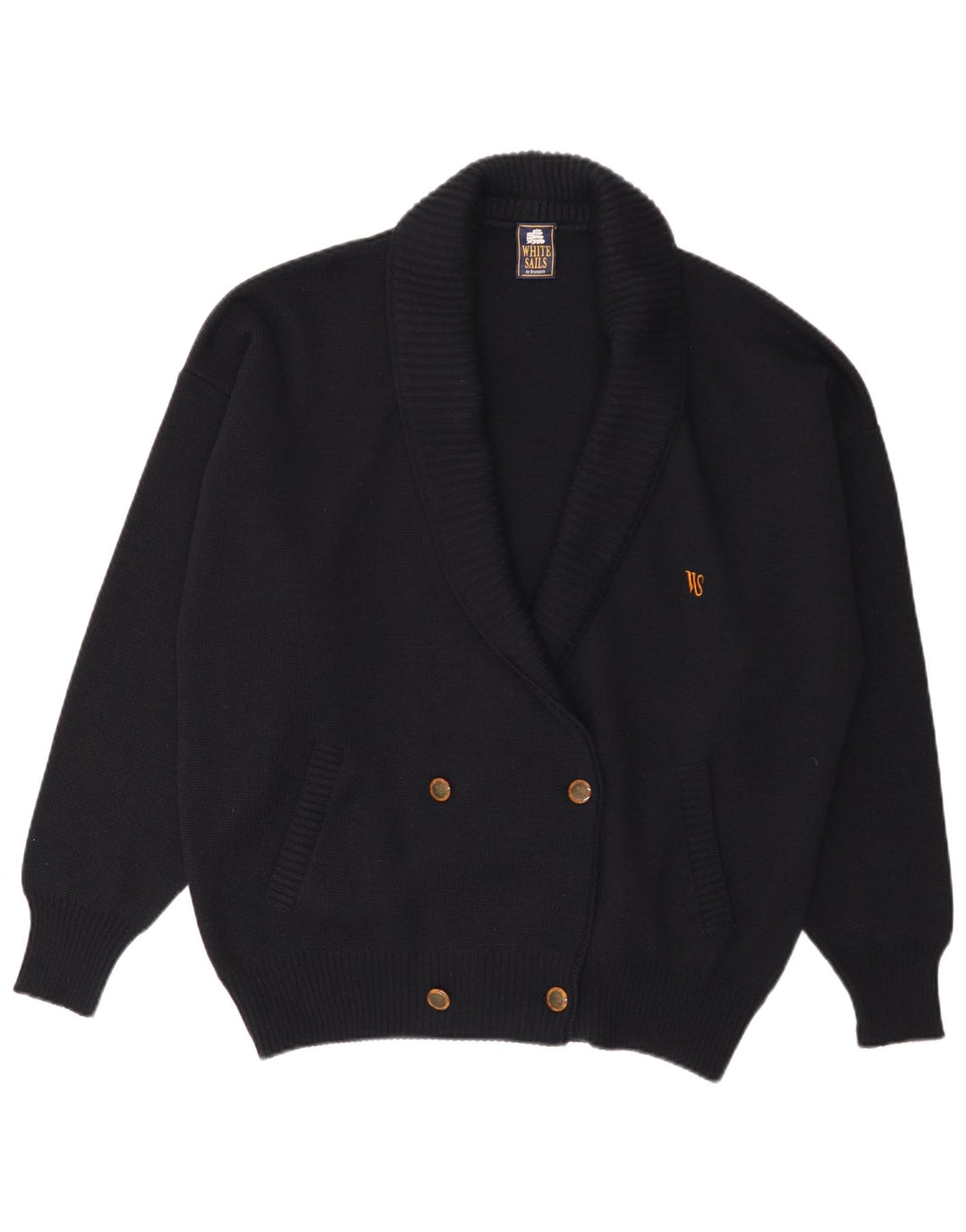 Ανδρικό πουλόβερ με ζακέτα White Sails US 6 Medium Navy Blue Wool