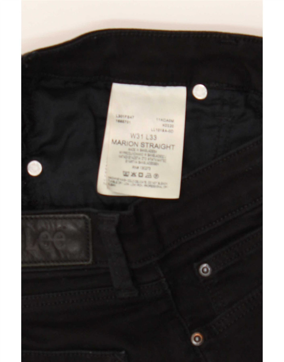 Lee Womens Marion Straight Jeans W31 L33 Μαύρο βαμβακερό