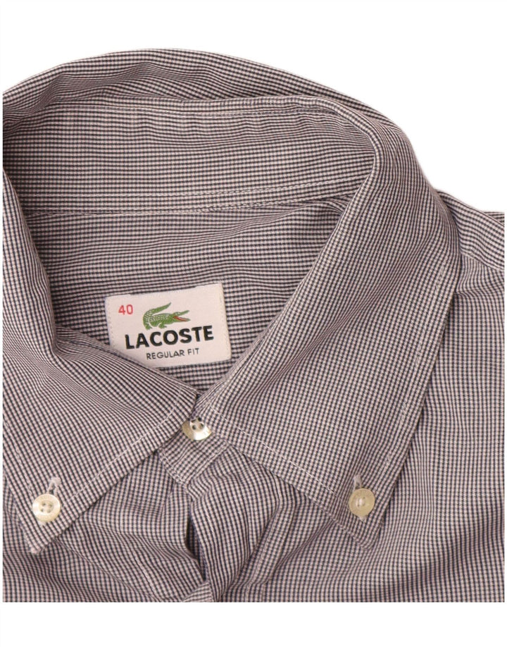 Ανδρικό πουκάμισο Lacoste Regular Fit Μέγεθος 40 Βαμβακερό μεσαίο γκρι ρίγες