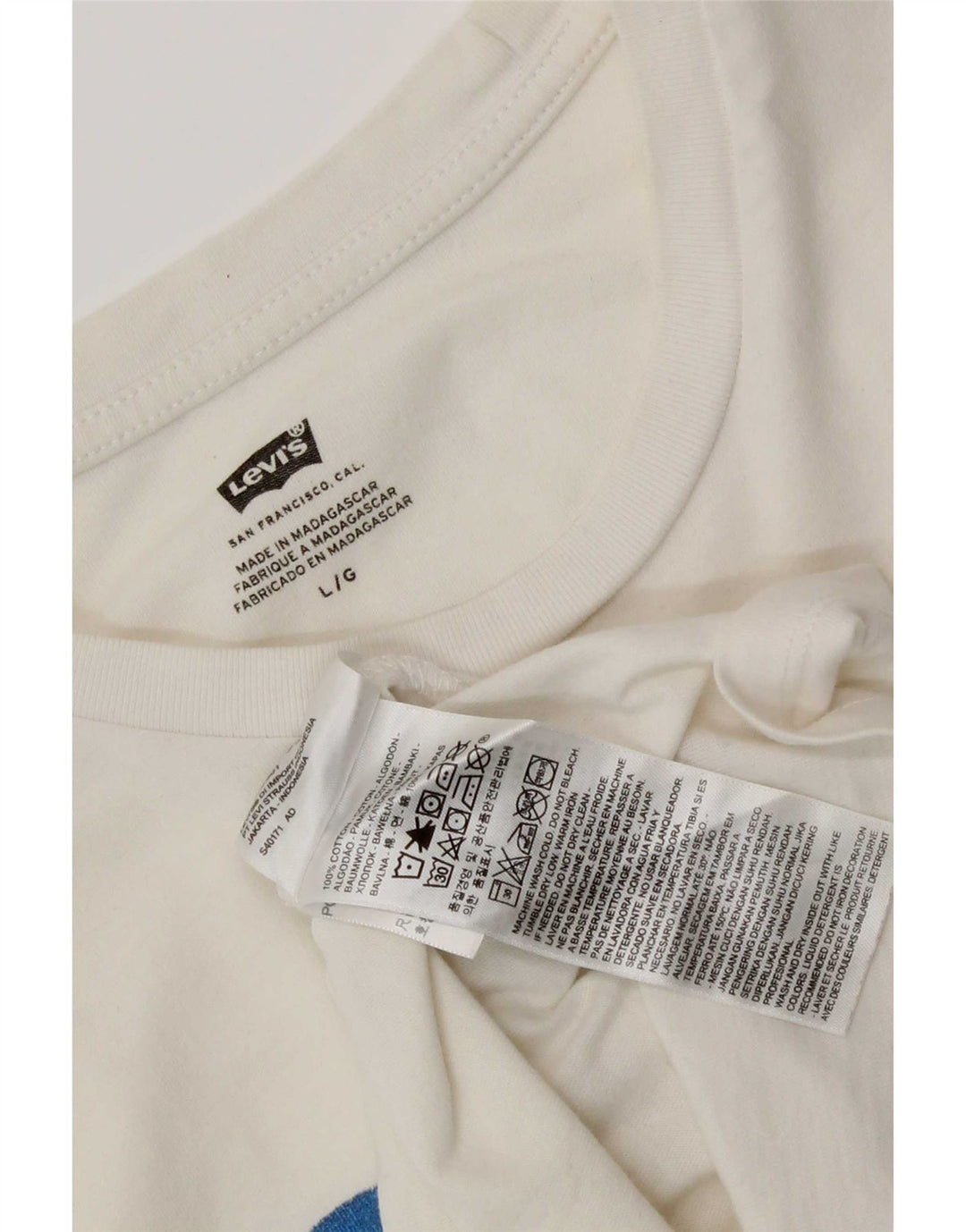 Ανδρικό γραφικό T-Shirt Levi's Top μεγάλο λευκό βαμβακερό