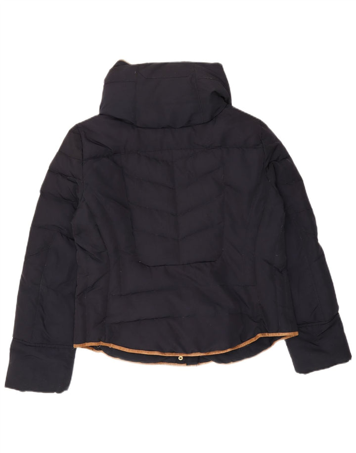 Zara Γυναικείο μπουφάν με κουκούλα UK 18 XL Navy Blue Polyester