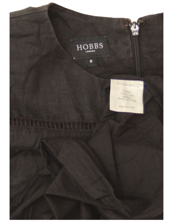 Γυναικείο αμάνικο βασικό φόρεμα Hobbs UK 8 Μικρό μαύρο λινό