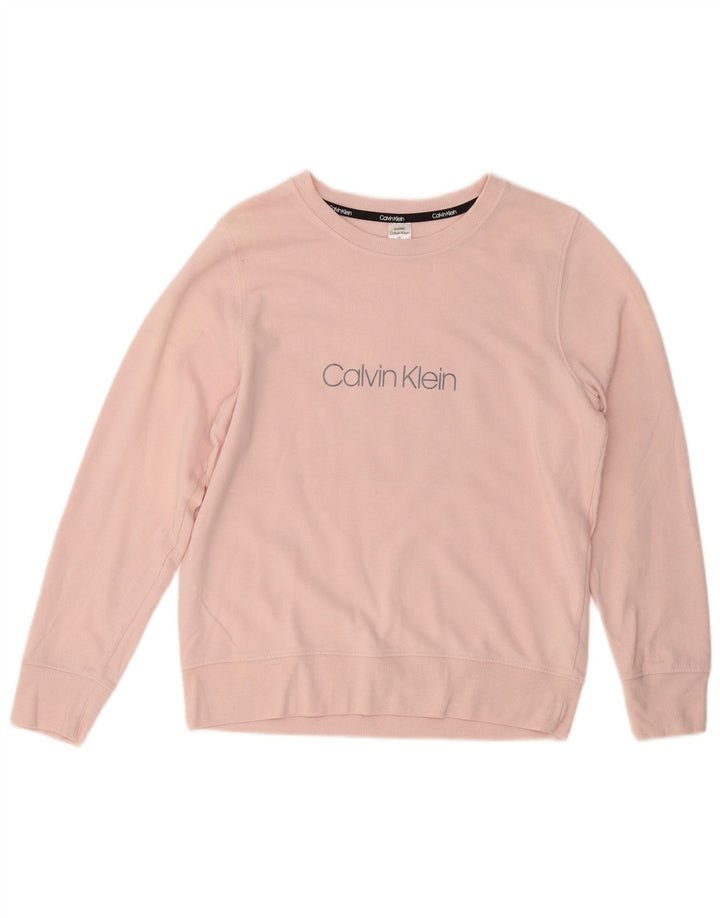 Γυναικείο γραφικό φούτερ CALVIN KLEIN Jumper UK 14 Μεσαίο ροζ βαμβακερό