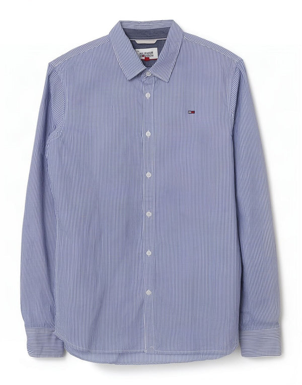 Ανδρικό πουκάμισο Tommy Hilfiger Slim Fit Βαμβακερό με μεσαίο μπλε ρίγες